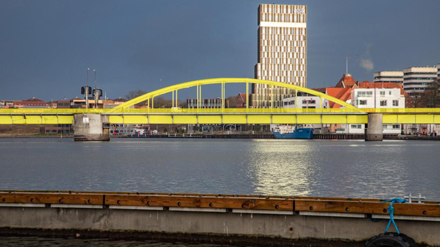 Local landmark turns yellow during the Tour de France