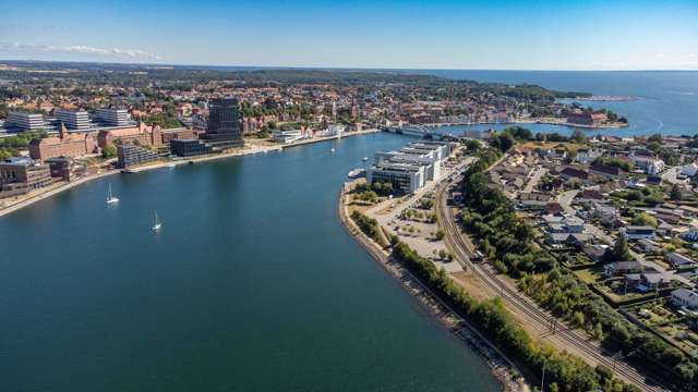 A bird’s eye view over the town’s harbour